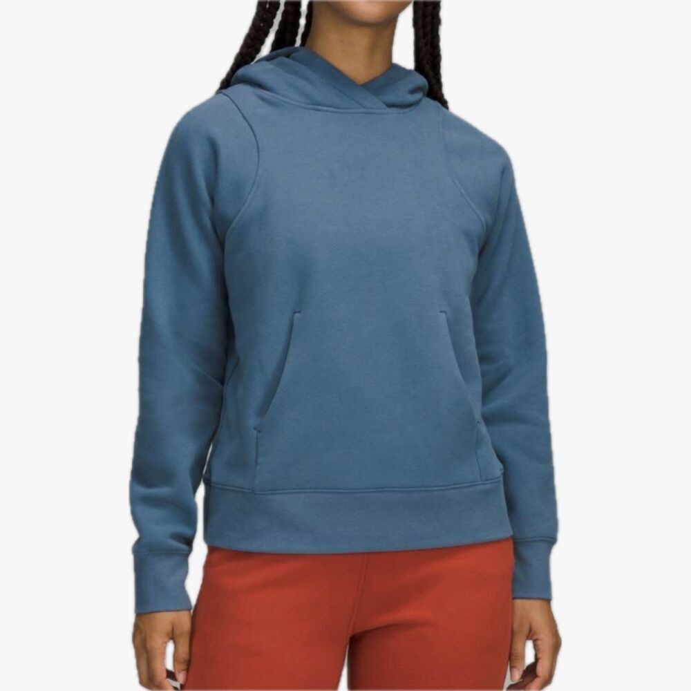 Lululemon Loungeful Hoodie Soft Denim Blue Women's Size 8 Pullover Cotton